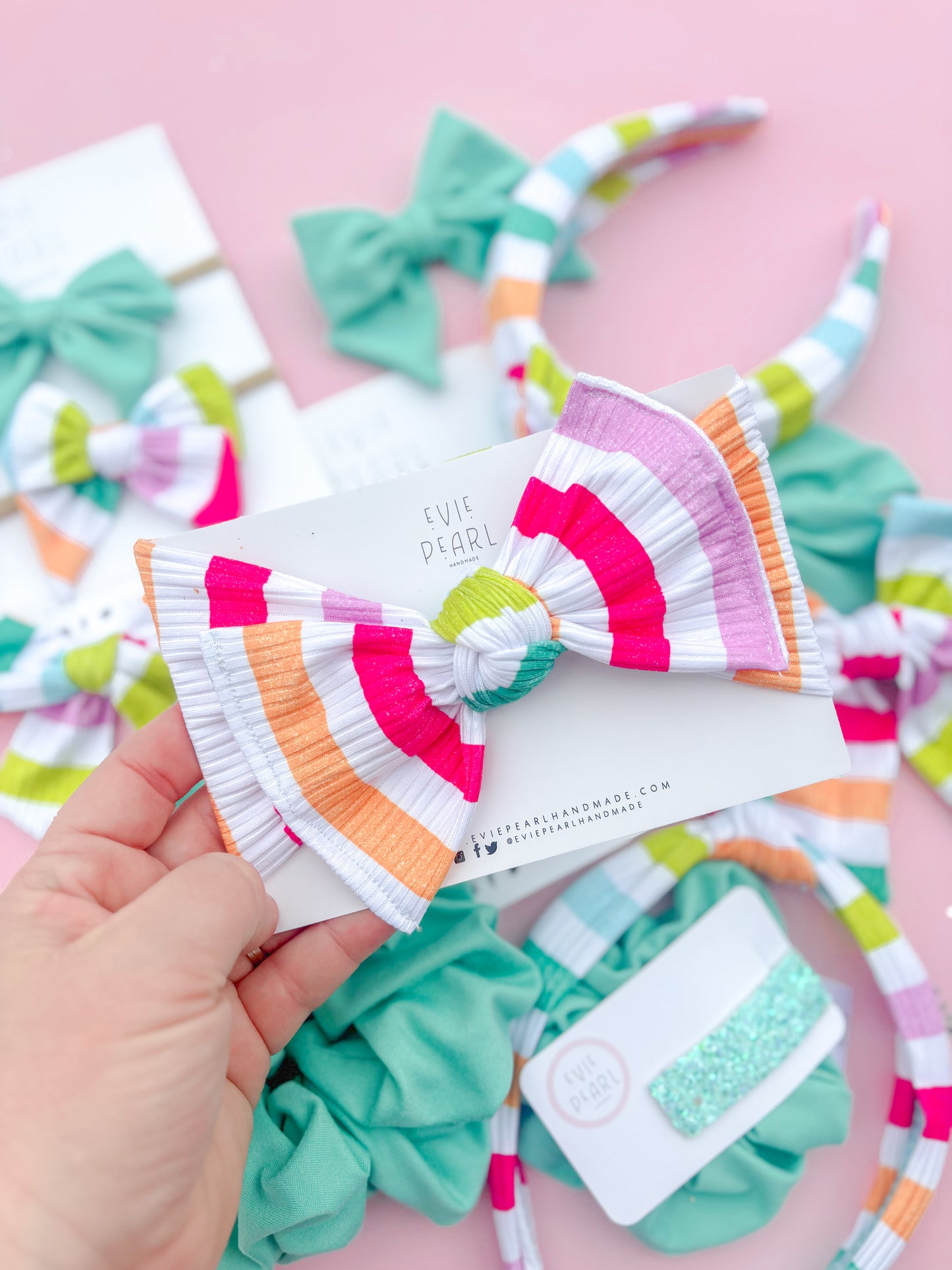 Neon Stripe Baby Bow Turban