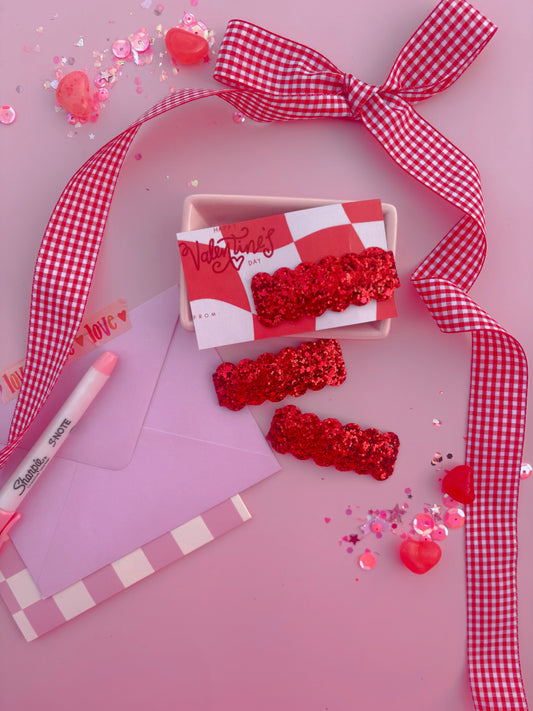 Red Glitter Snap Clip