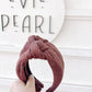 Chocolate Ribbed Knit Knotted Headband for Girls & Women
