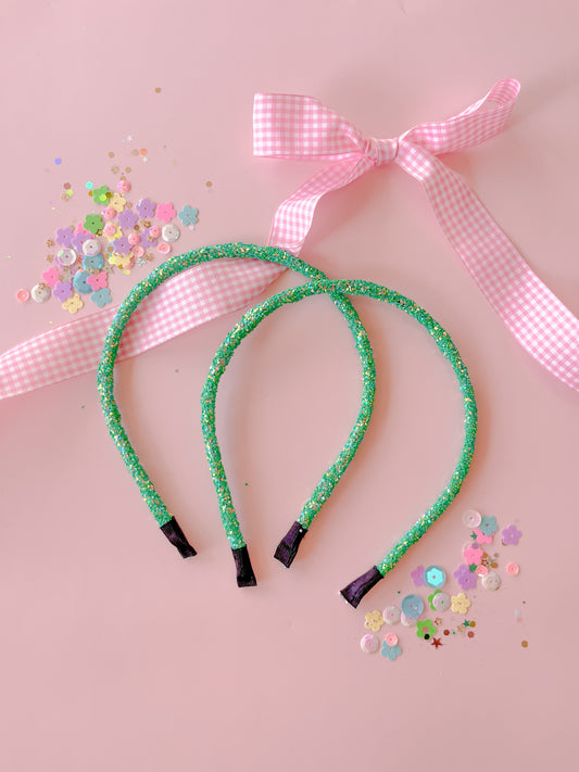 Kelly Green Glitter Headband for Girls