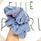 Blue Daisy Flocked Oversized Scrunchy