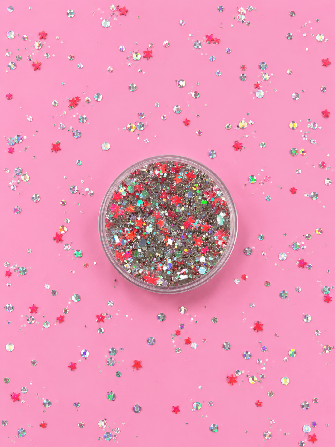 Hot Pink Star Hair Glitter