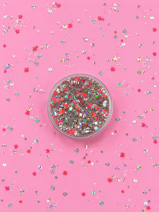 Hot Pink Star Hair Glitter