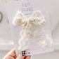 Cream Lace Bows on Bow Medium Hair Bow