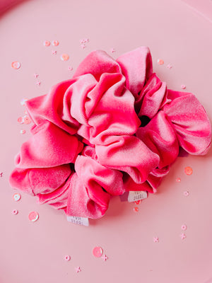 Rosy Pink Velvet Oversized Scrunchie