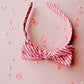 Pink Red Stripe Bow Headband