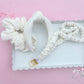 White Ribbed Teacher Gift Set- Lanyard| Knotted Headband| Scrunchie