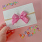 Pink Dash Small Nylon Bow