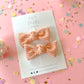 Peach Ribbed Knot Bow Pigtails