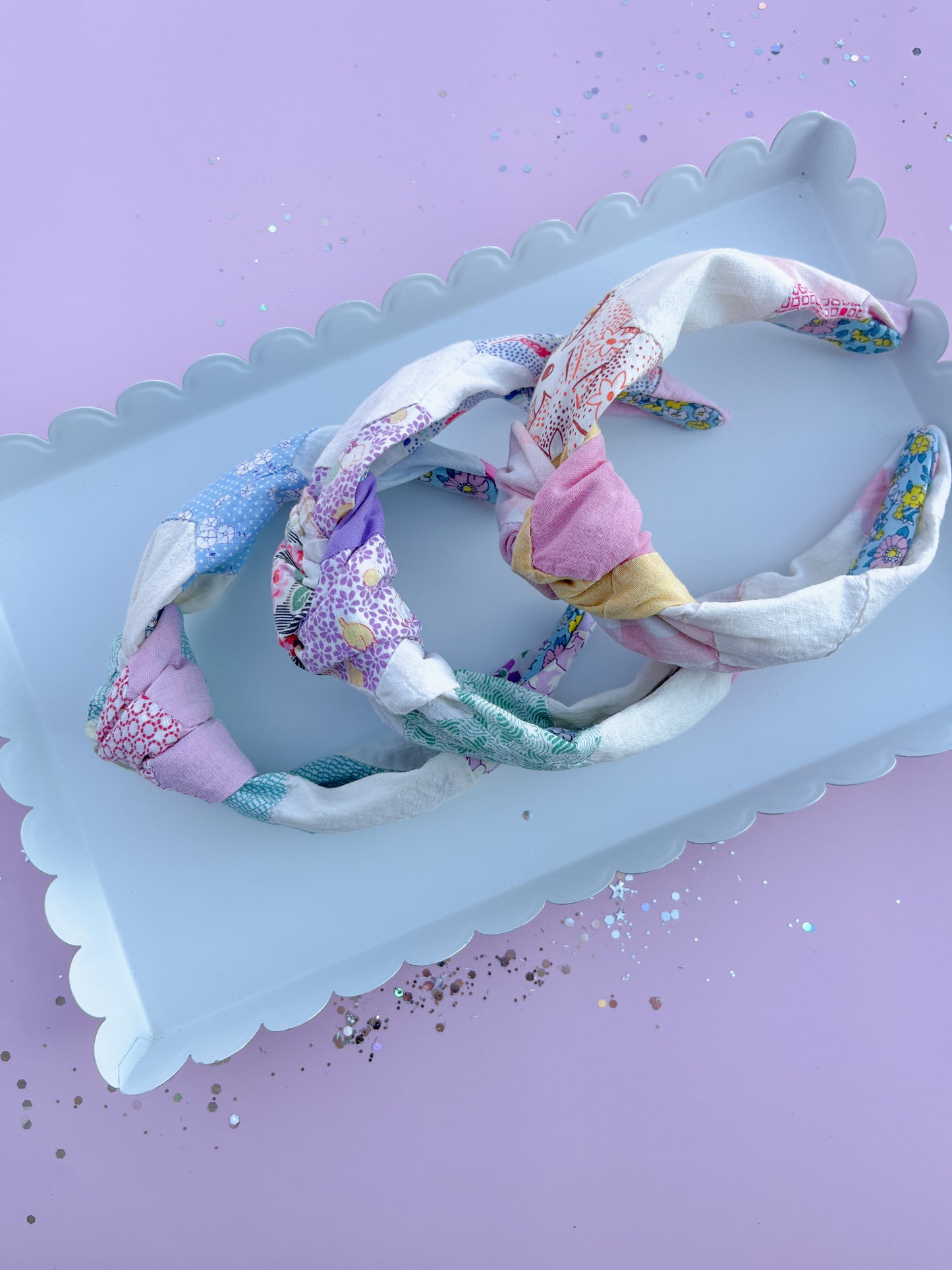 Heirloom Patchwork Quilted Knotted Headband