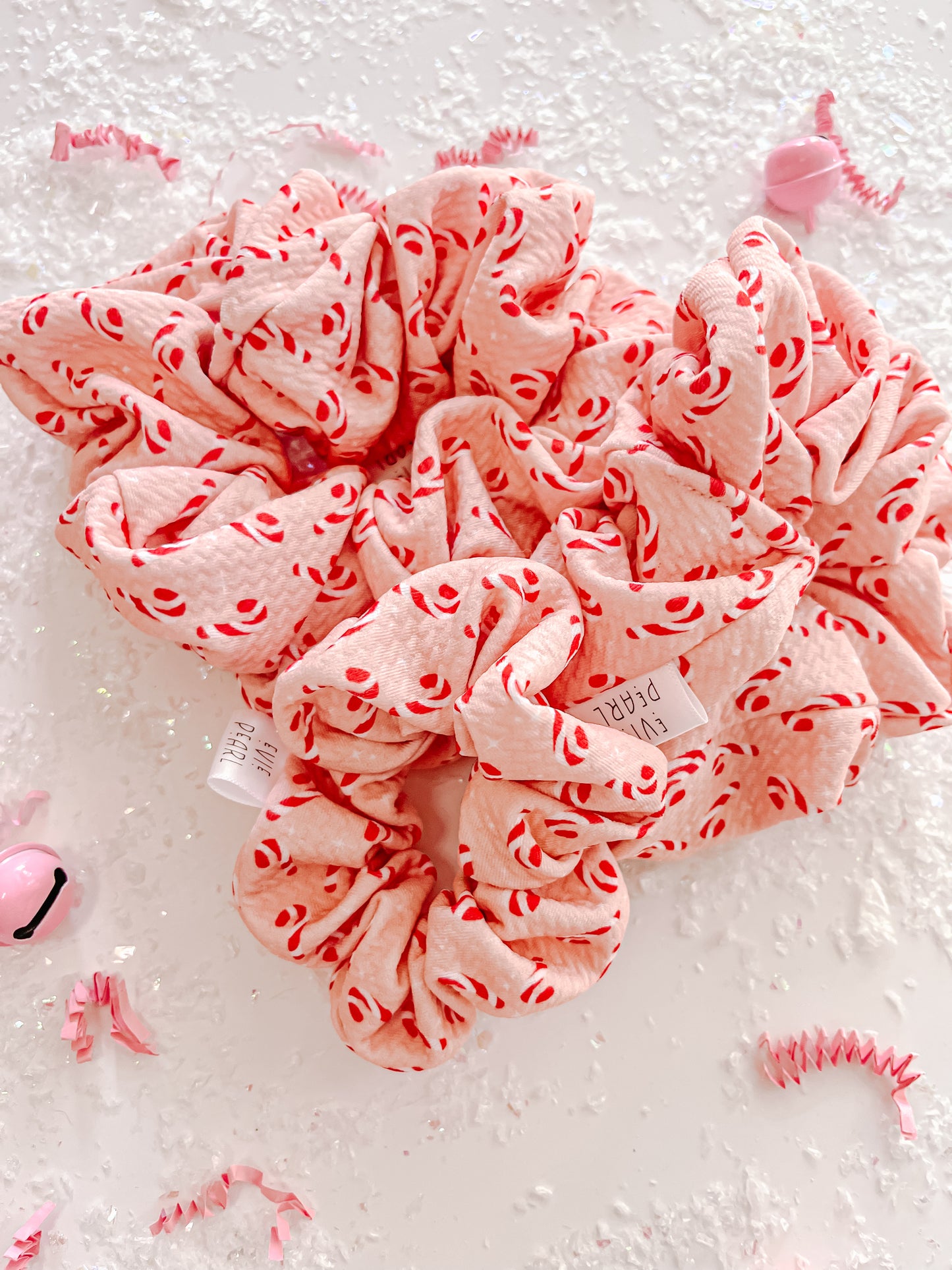 Pink Candy Cane Scrunchie