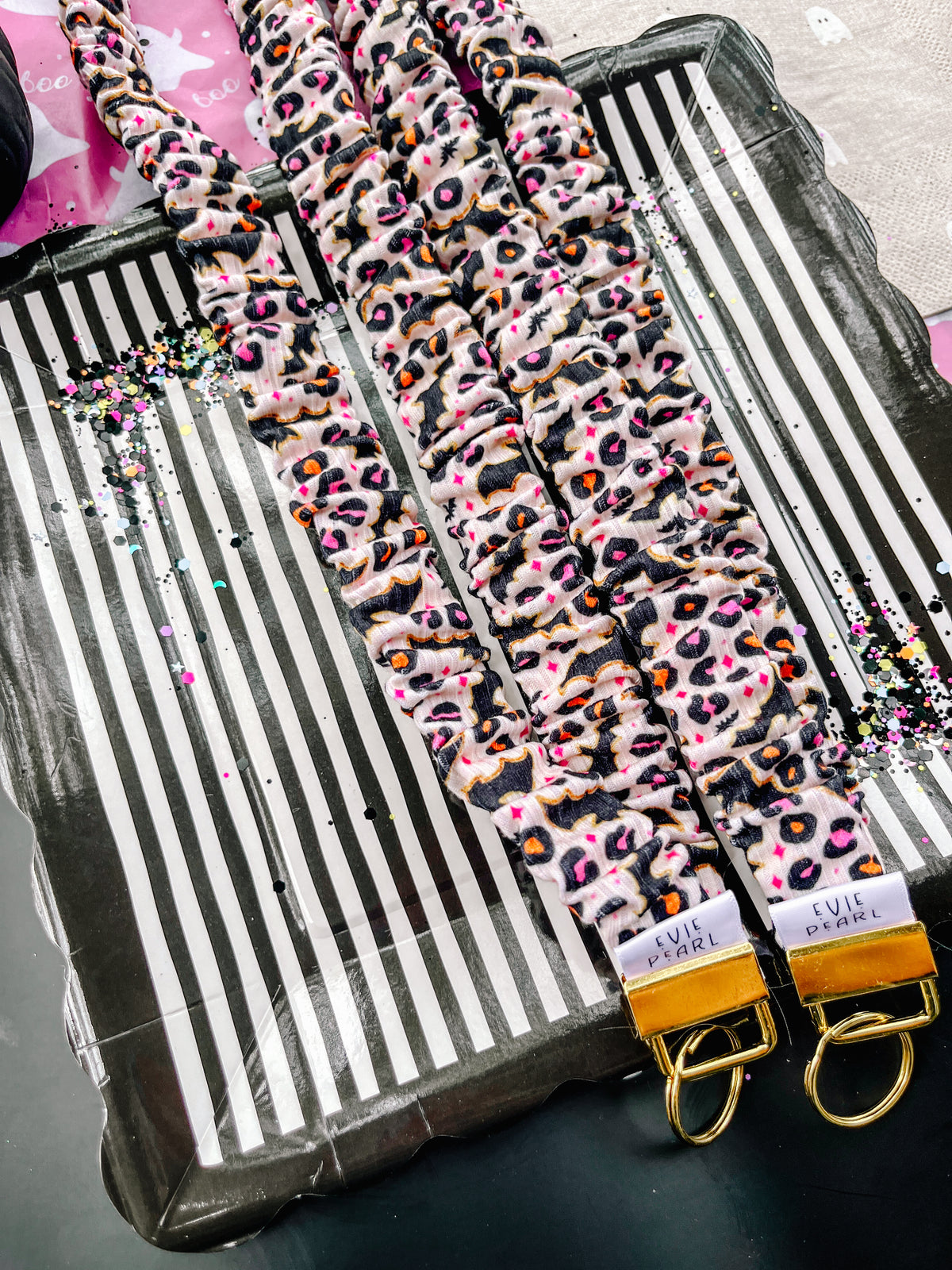 Cheetah Bats Scrunchy Teacher Lanyard