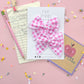 Personalized Initial Pink Plaid Small Pigtail Bows