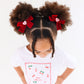 Red Velvet Pigtail Set with Hug Me Pink Charms
