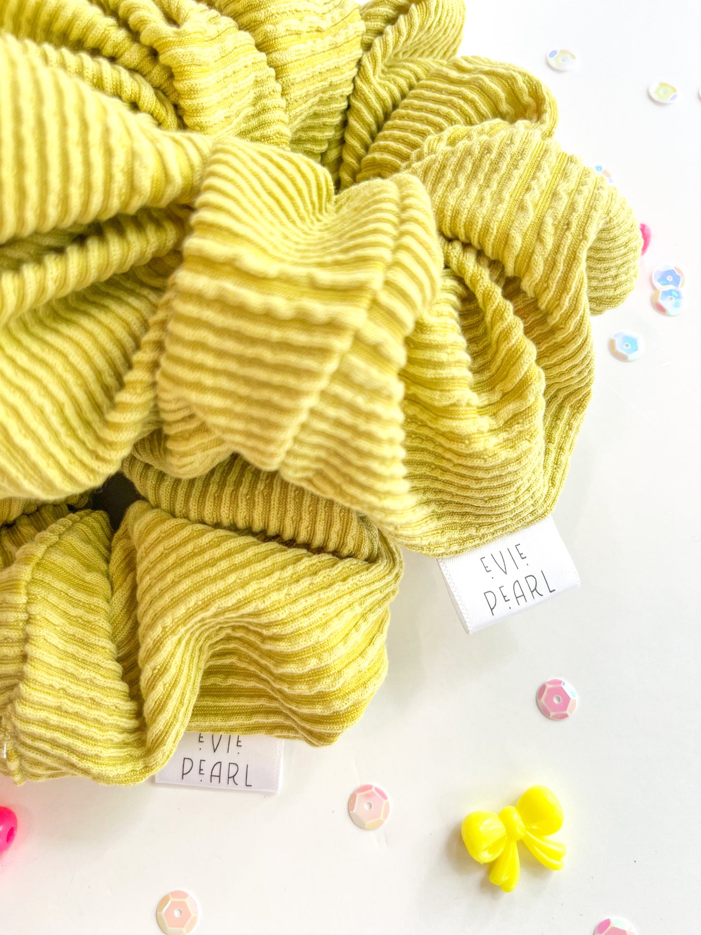 Lime Ribbed Oversized Scrunchy