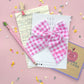 Personalized Pink Plaid Oversized Bow