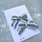 Green Stripe Small Pinwheel Pigtails