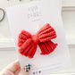 Brick Red Knit Hair Bow