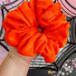 Orange Daisy Flocked Scrunchy