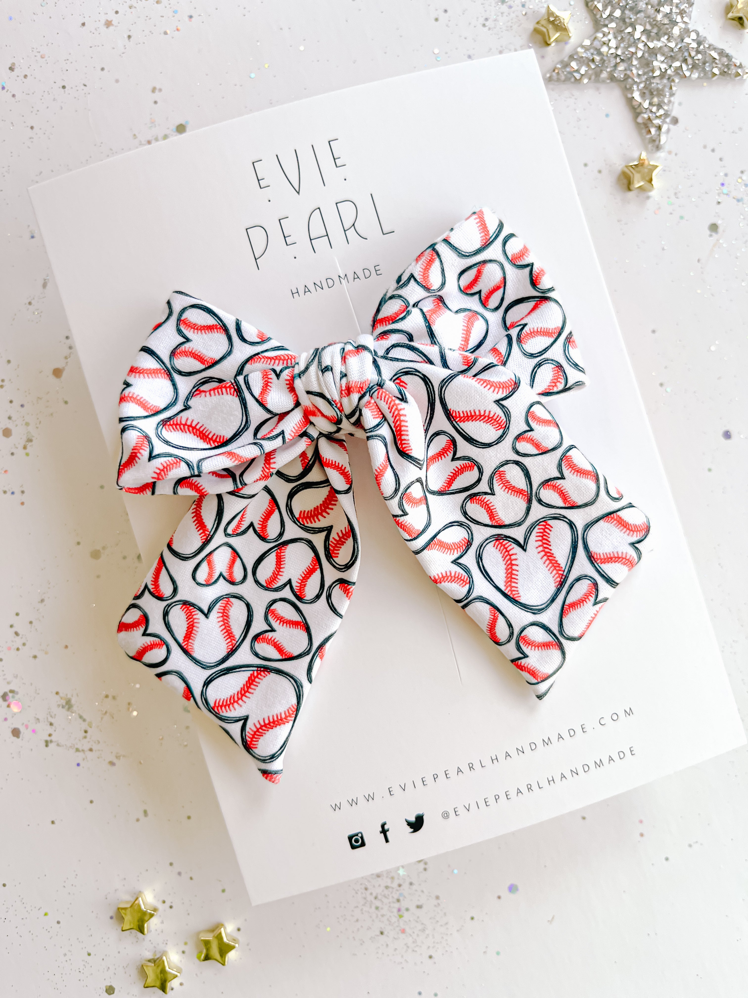 Baseball Pinwheels Large Baseball Heart Pinwheel Bow – Evie Pearl Handmade