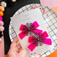 Hot Pink Spider Web Pigtail Bow Set