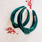 Green Velvet Knotted Headband