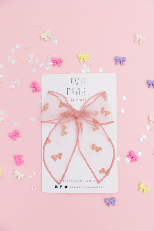 Mauve Lace Oversized Bow