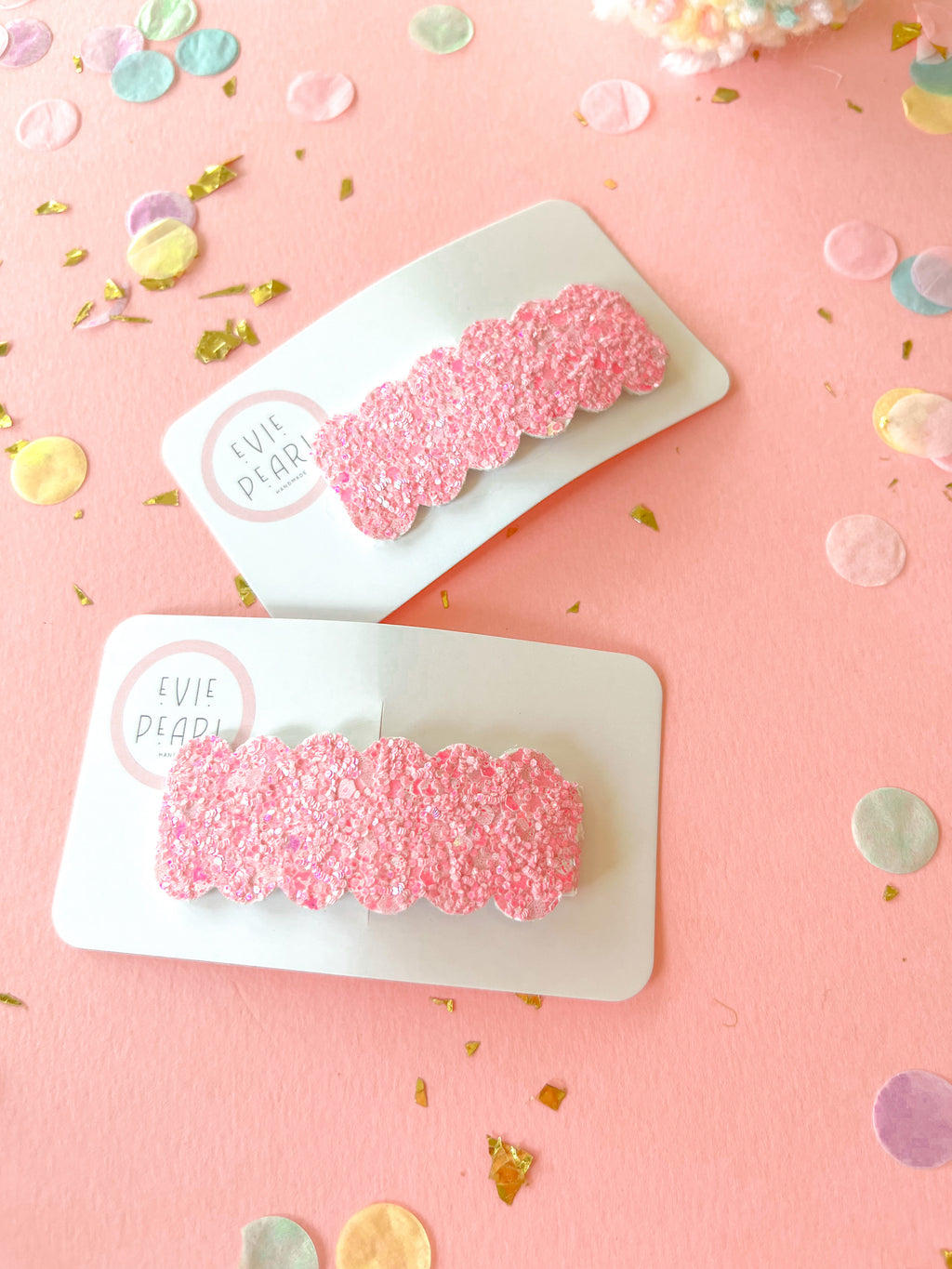 Bubblegum Pink Glitter- Single Snap Clip