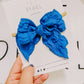 Peacock Blue Crinkle Small Bow on Nylon Headband