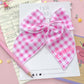 Personalized Pink Plaid Oversized Bow