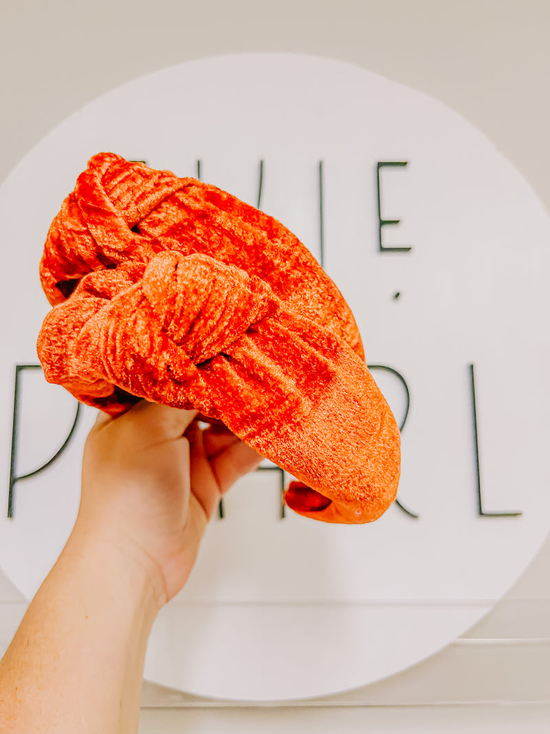 Pumpkin Luxe Knotted Headband For Girls & Women