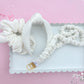 White Ribbed Teacher Gift Set- Lanyard| Knotted Headband| Scrunchie