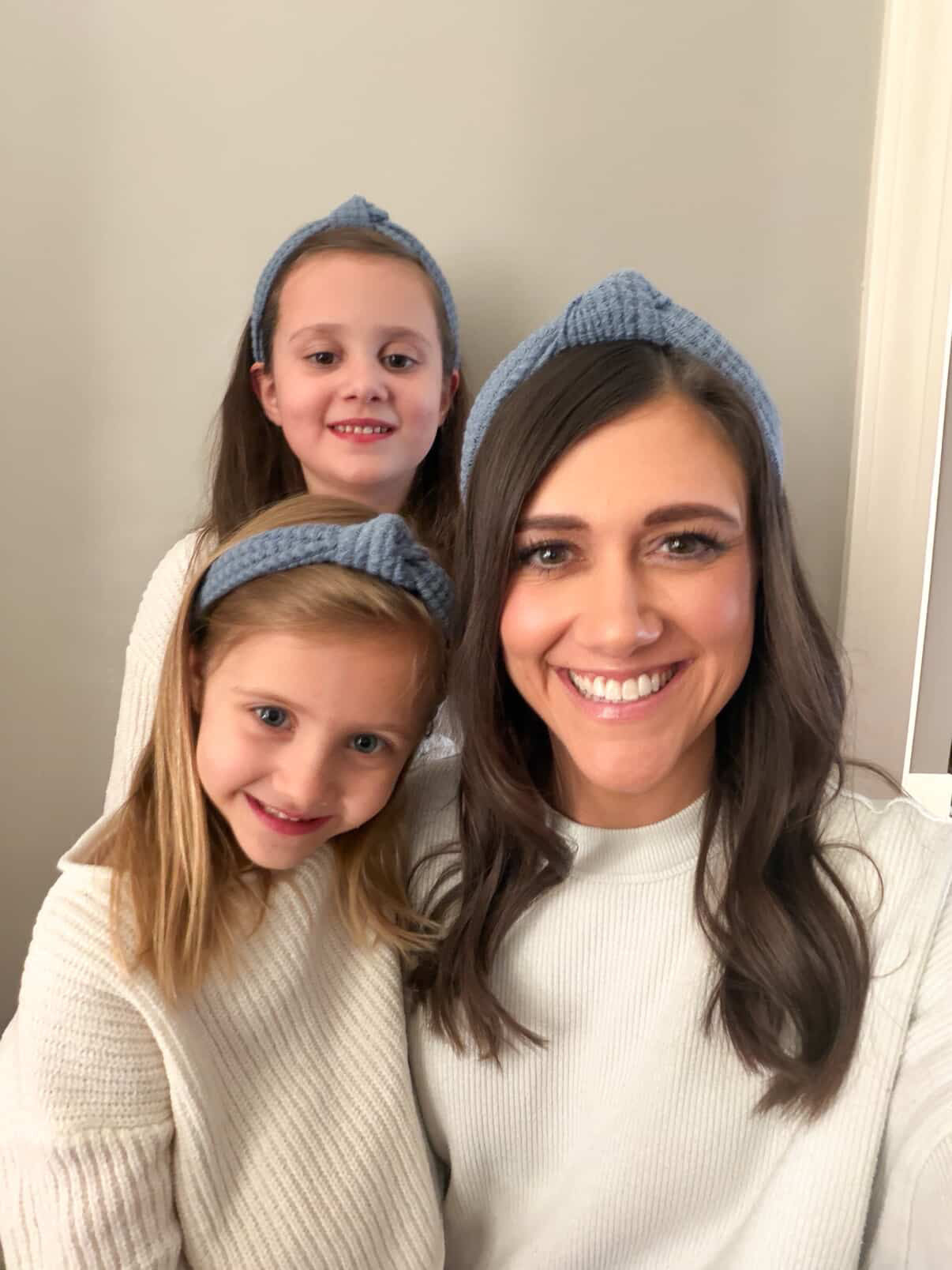 Blue Waffle Knotted Headband for Girls & Women