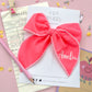 Personalized Initial Hot Pink Small Pigtail Bows