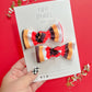 Kansas City Striped Knot Bow Pigtail Set