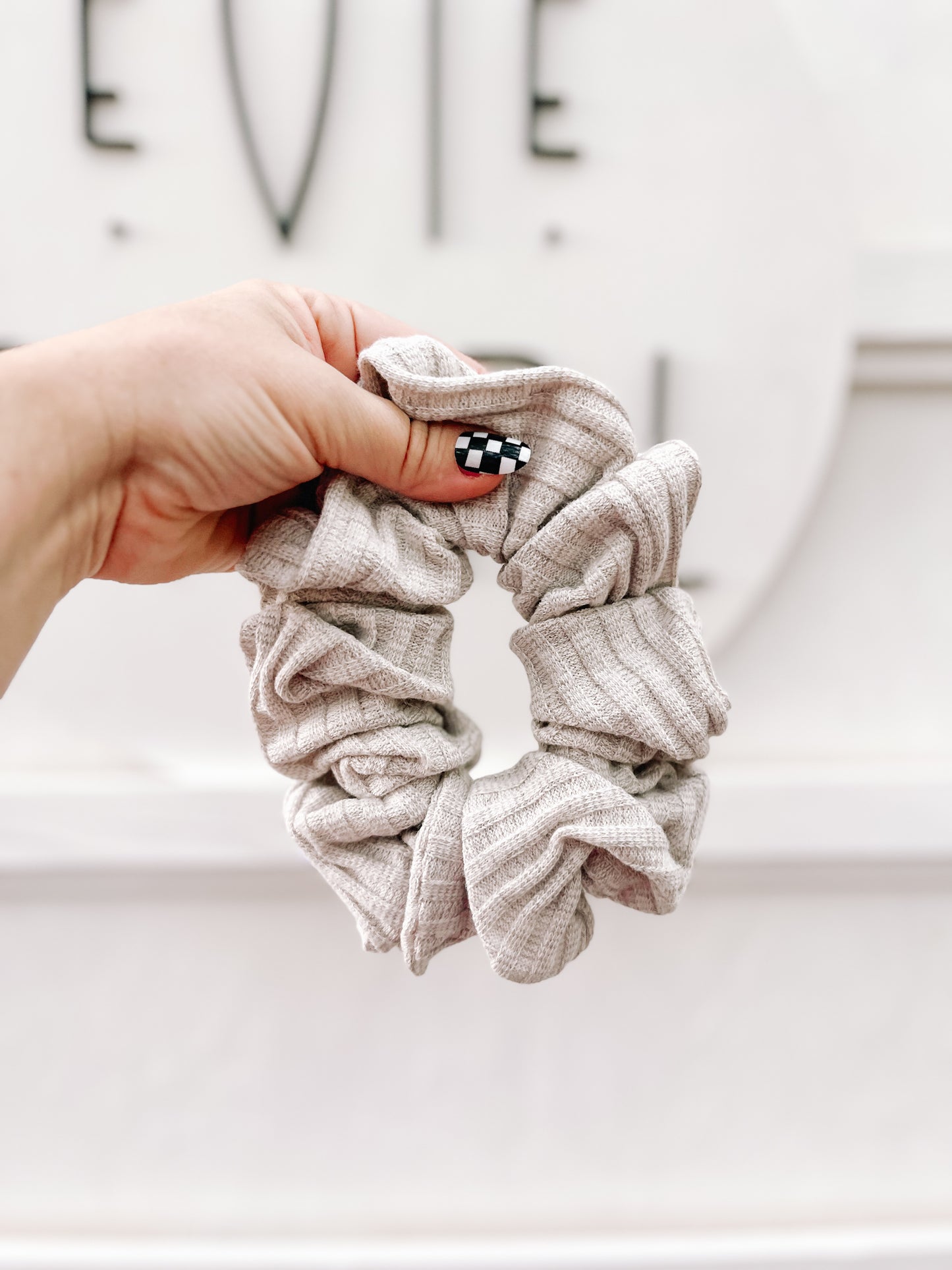 Stone Ribbed Oversized Knit Scrunchy for girls & women