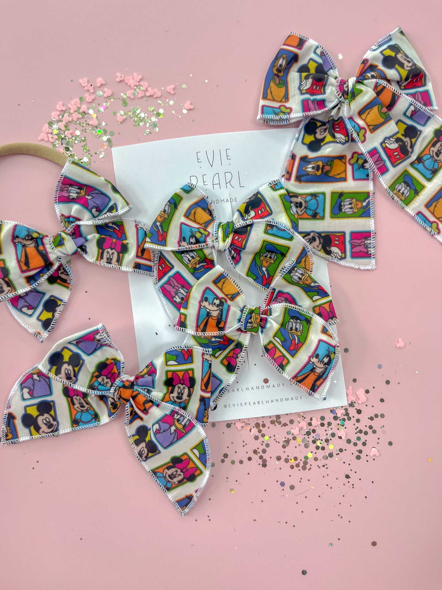 Nostalgic 90s Mouse & Friends Bow