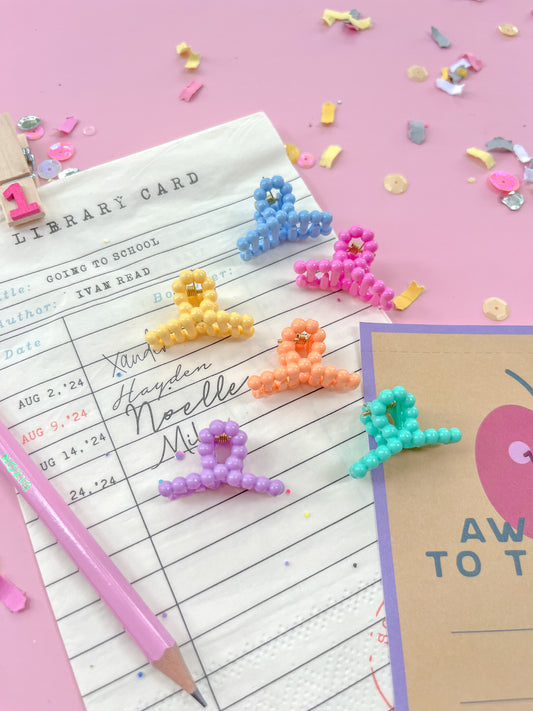 Mini Beaded Claw Clip Set of Six