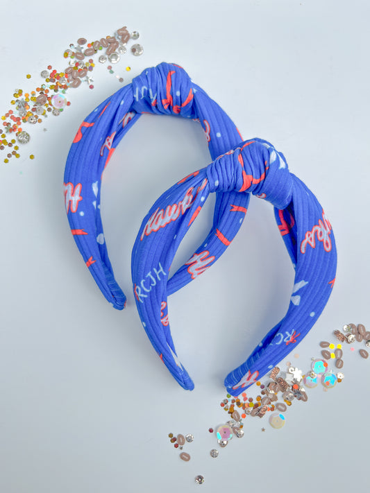 KU RockChalk Jayhawk Knotted Headband for girls & women