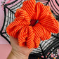 Orange Ribbed Oversized Scrunchy