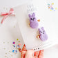 Lilac Purple Peep Pigtail Clips