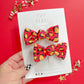 Kansas City Red Leopard Knot Bow Pigtail Set