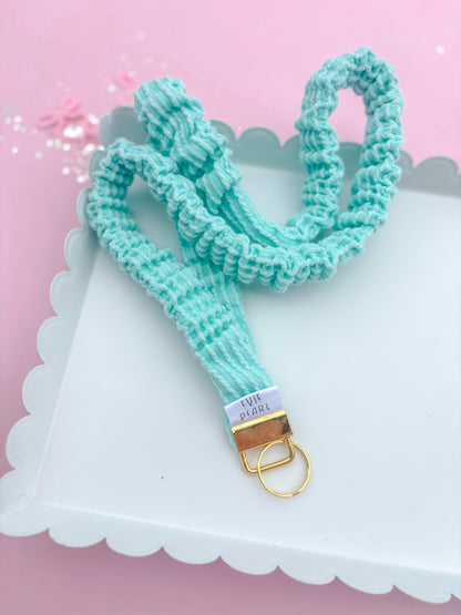 Teal Ribbed Teacher Gift Set- Lanyard| Knotted Headband| Scrunchie