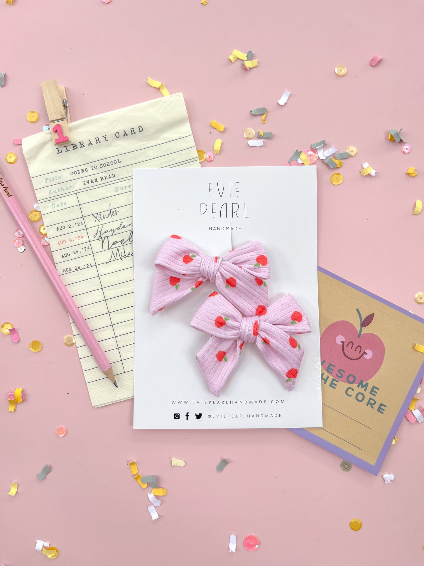Pink Apple Small Pinwheel Pigtails