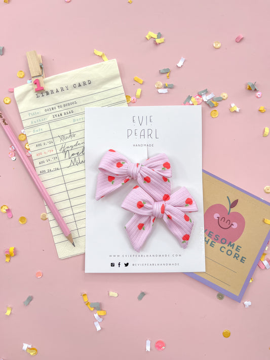 Pink Apple Small Pinwheel Pigtails