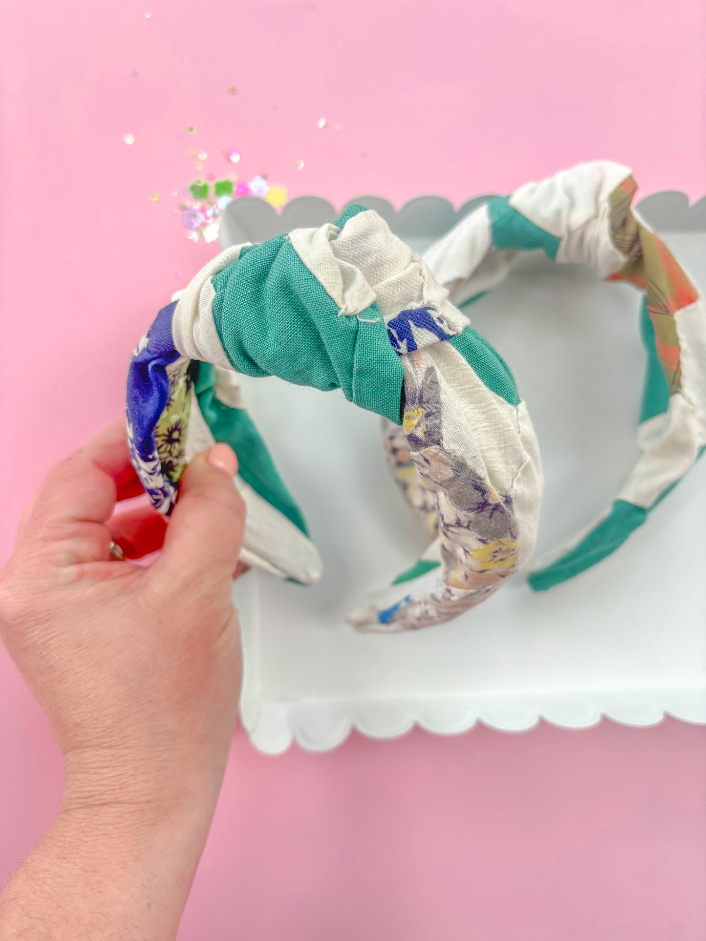 Vintage Heirloom Patchwork Quilted Knotted Headband