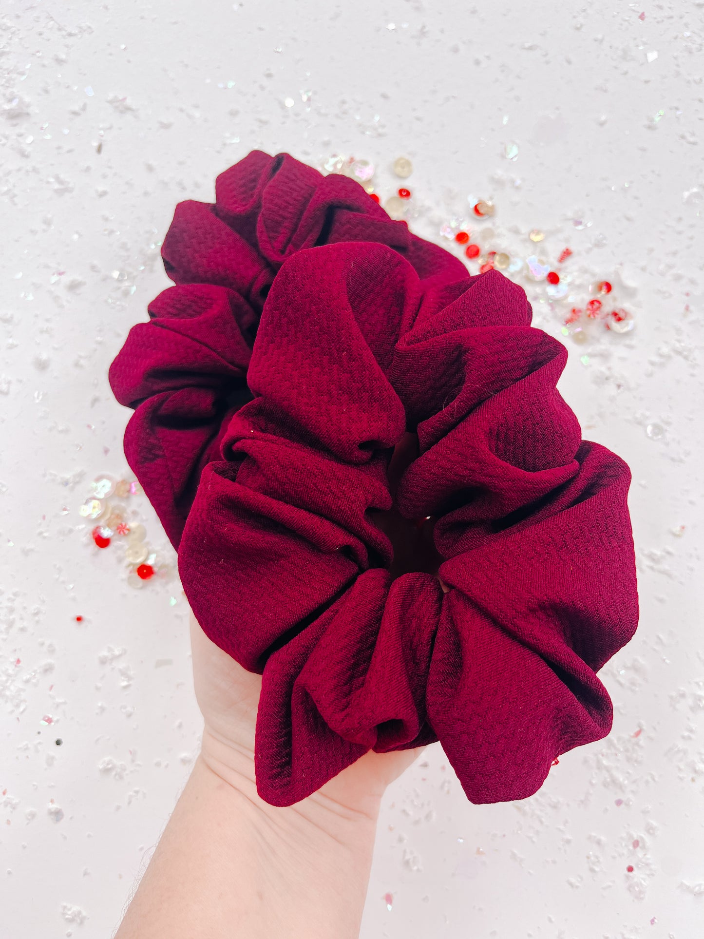 Wine Burgundy Oversized Scrunchy