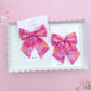 Pink & Orange Daisy Medium Sailor Bow