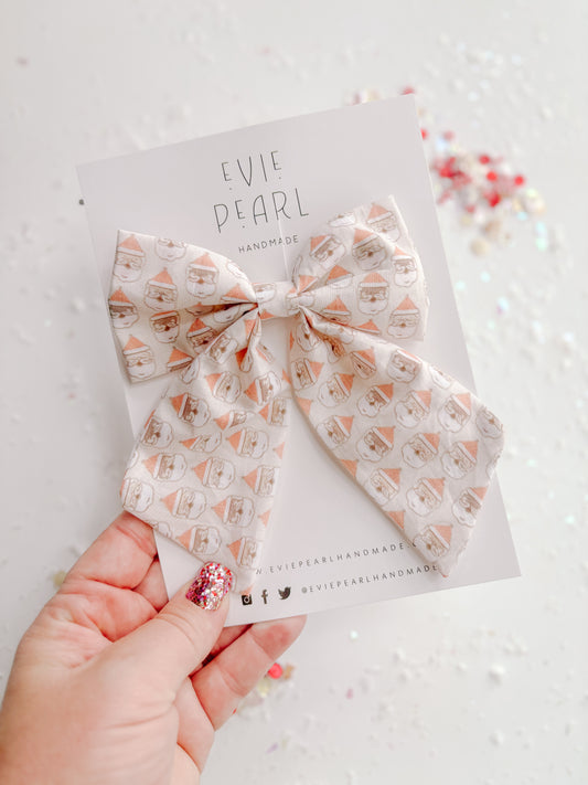 Neutral Santa Medium Sailor Bow