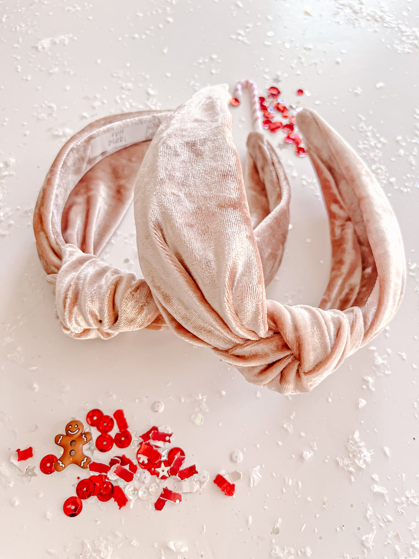 Pink Crushed Velvet Knotted Headband